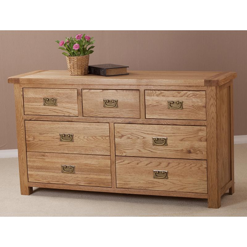 Kingsbury Solid Oak 7 Drawer Wide Chest